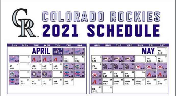 2021 Colorado Rockies Team Schedule Batting Order 
