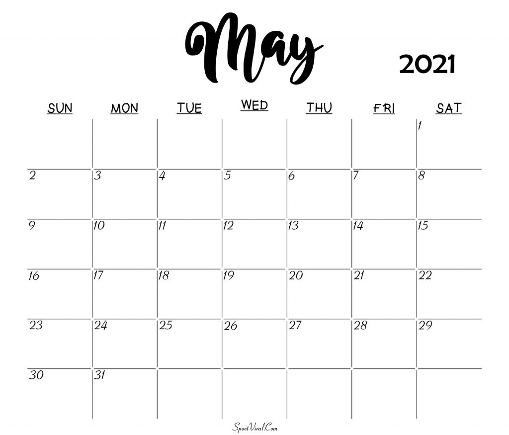 Blank May 2021 Calendar Printable Latest Calendar