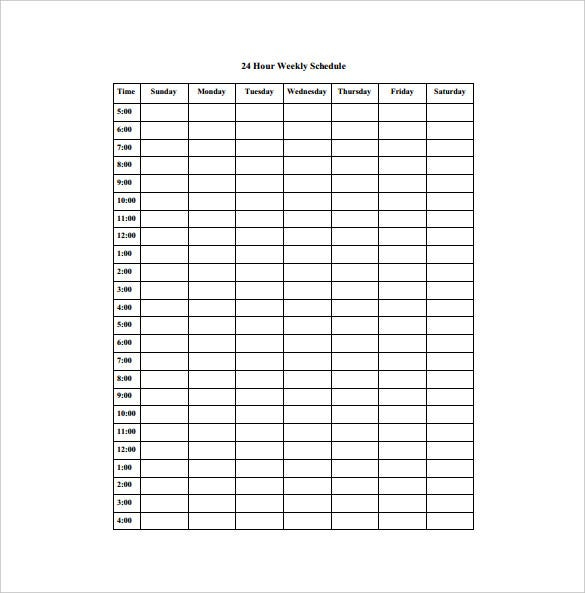 Blank Schedule Template 23 Free Word Excel PDF Format 