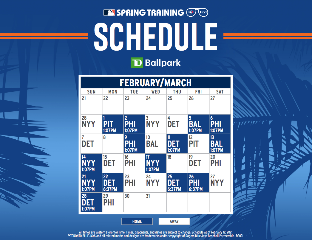 Blue Jays To Begin Spring Training Games This Month 