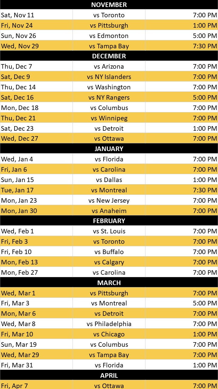Boston Bruins Schedule 2021 17 Printable 