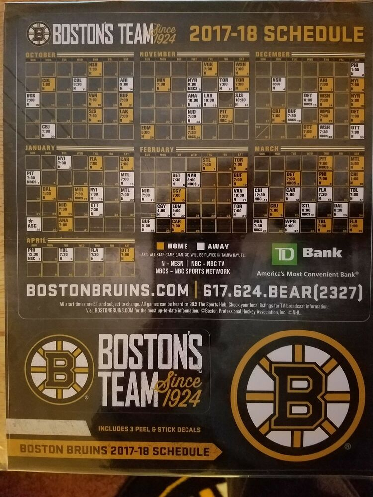 Bruins Printable Schedule 2021 19 Printable