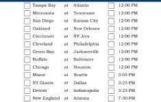 Central Time Week 1 NFL Schedule 2016 Printable