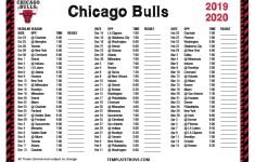 Chicago Bulls Schedule 2021 19 Printable
