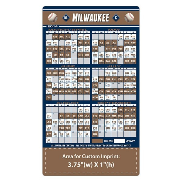 Custom Milwaukee Brewers Baseball Team Schedule Magnets 4 