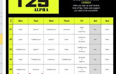 Focus T25 Calendar Workout Schedule Results Tracking