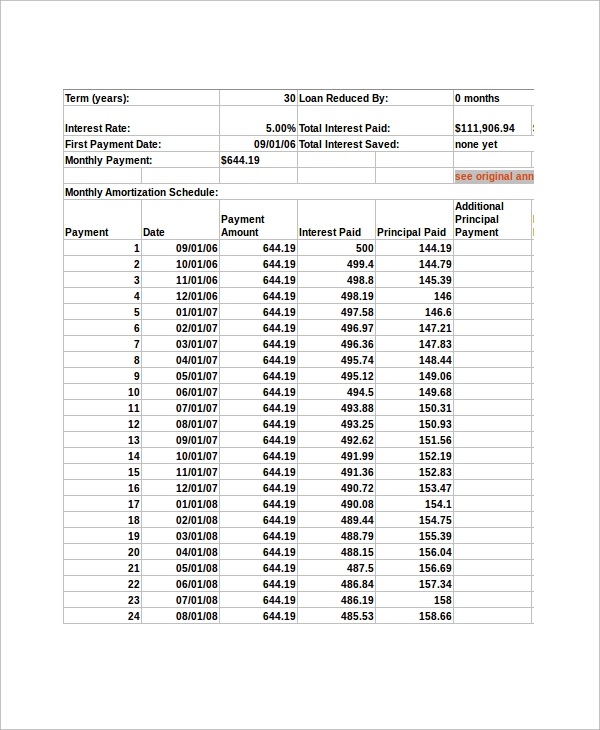 FREE 11 Sample Excel Amortization Schedules In Excel