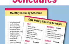 Free Printable Cleaning Schedule Daily Weekly And
