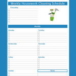 Housework Cleaning Schedule Cleaning Schedule Housework