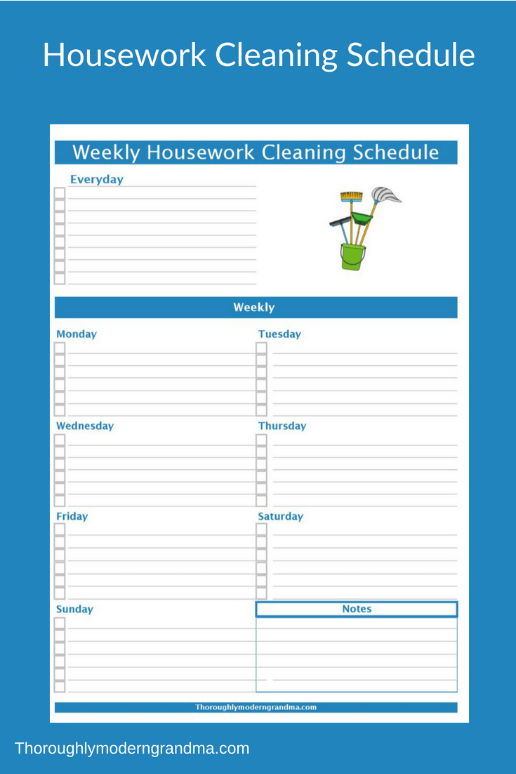 Housework Cleaning Schedule Cleaning Schedule Housework 