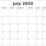 July 2020 Blank Schedule Template