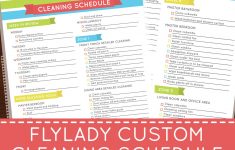 Laminated Flylady Custom Cleaning Schedule By