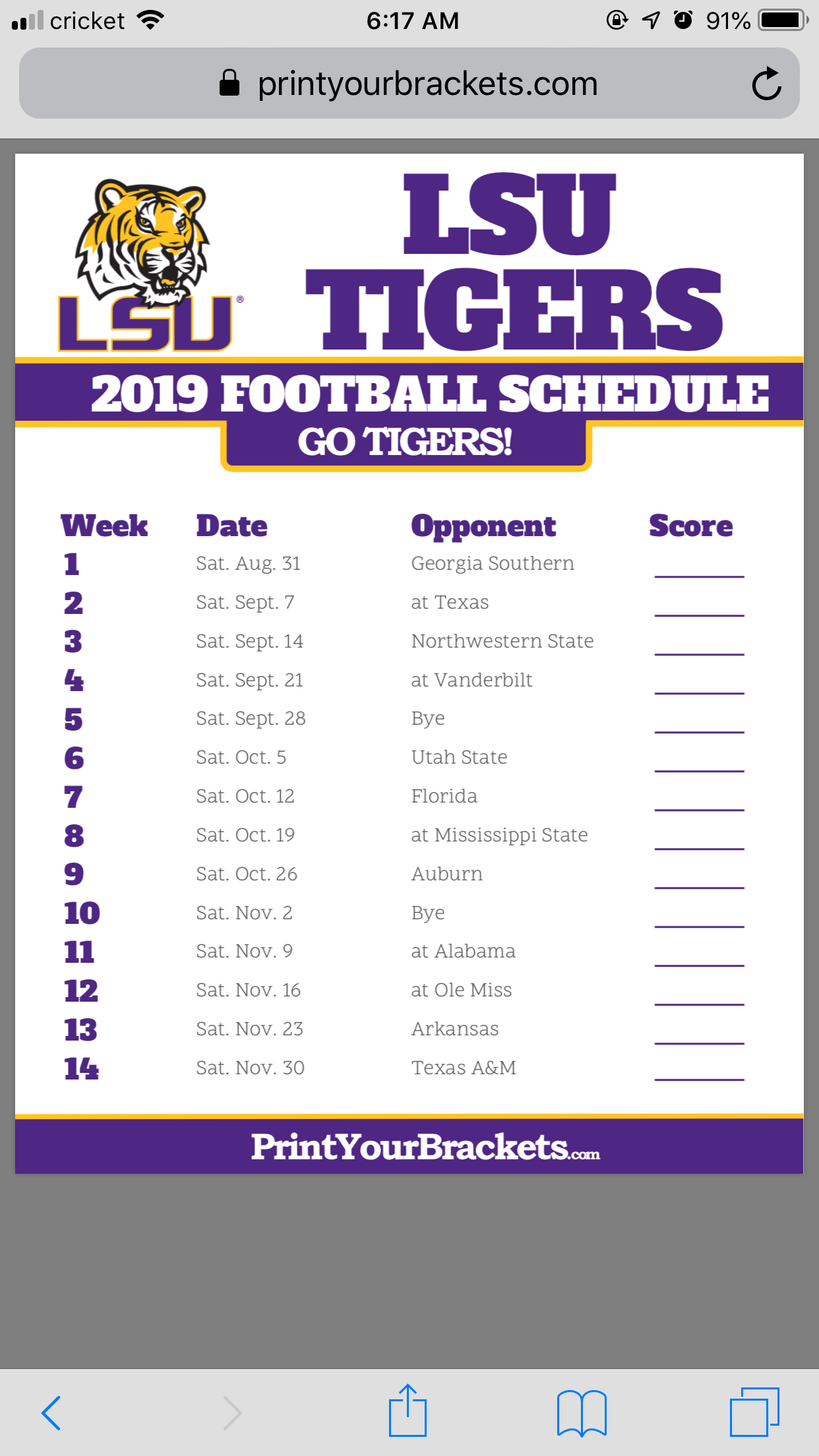 Lsu Football Schedule 2021 Printable PrintableSchedule 