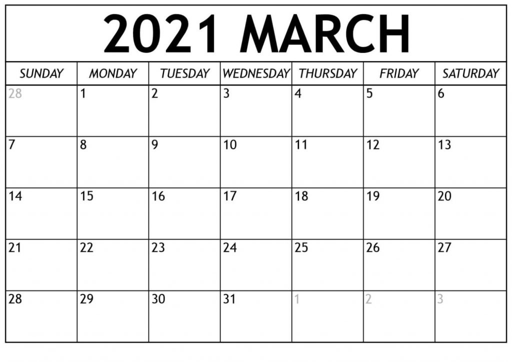 March 2021 Calendar With Holidays Mycalendarlabs