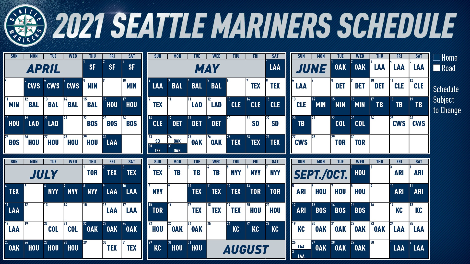 Mariners Open The 2021 Season At T Mobile Park On April 1 