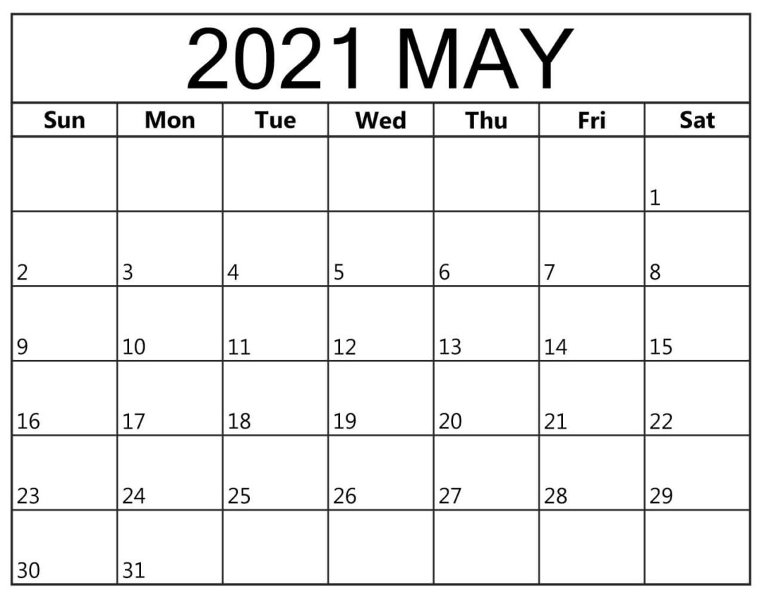 May 2021 Calendar Printable For Office And Home Schedule