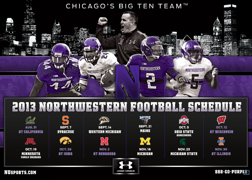 Northwestern Football Schedule Magnet 2013 Print