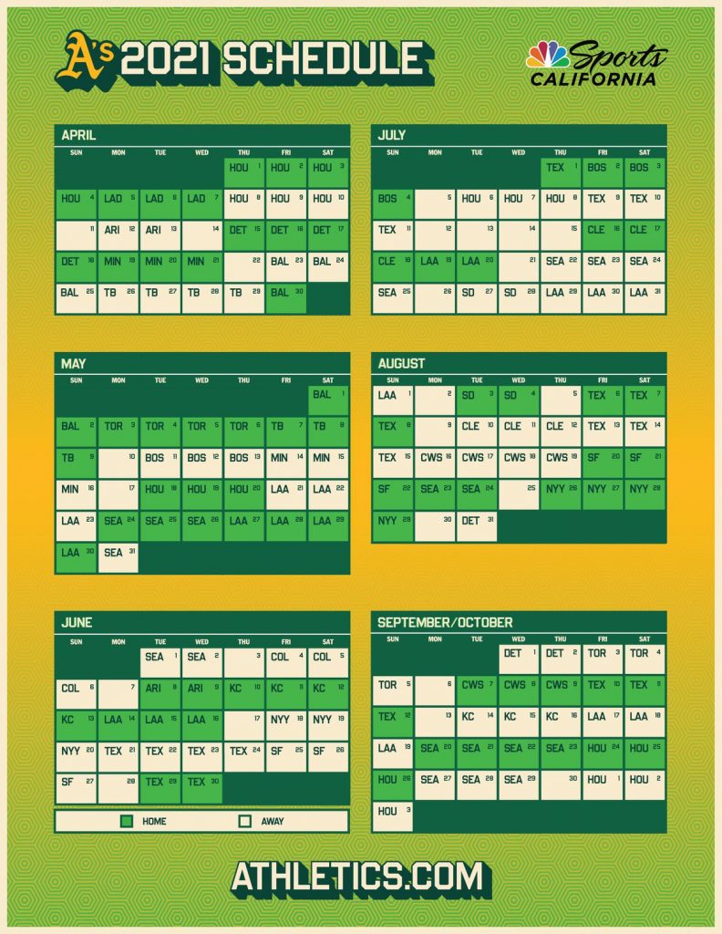 Oakland A S Release 2021 Schedule Athletics Nation