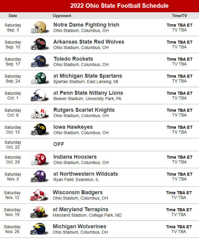 Ohio State Buckeyes Football Schedule 2021 Printable Printable Schedule