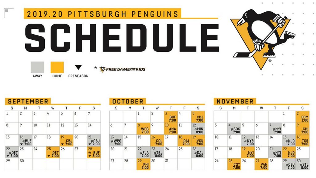 Pittsburgh Penguins Printable Schedule That Are Bright