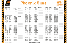 Printable 2017 2018 Phoenix Suns Schedule