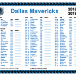 Printable 2018 2019 Dallas Mavericks Schedule