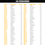Printable 2018 2019 Pittsburgh Penguins Hockey Schedule