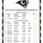 Printable 2019 2020 Los Angeles Rams Schedule