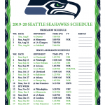 Printable 2019 2020 Seattle Seahawks Schedule With Images