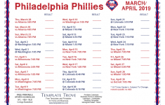 Printable 2019 Philadelphia Phillies Schedule