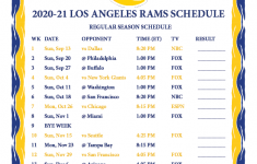 Printable 2020 2021 Los Angeles Rams Schedule