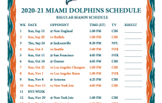 Printable 2020 2021 Miami Dolphins Schedule