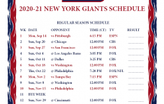 Printable 2020 2021 New York Giants Schedule