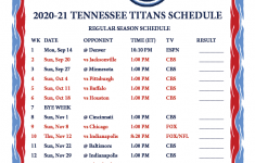 Printable 2020 2021 Tennessee Titans Schedule