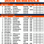 Printable Denver Broncos 2019 Schedule Denver Broncos