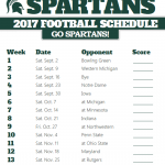 Printable Michigan State Spartans Football Schedule With