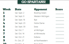 Printable Michigan State Spartans Football Schedule With