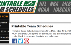 Printable Team Schedules NFL MLB NBA NHL NCAA Team