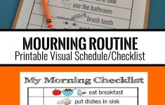 Printable Visual Schedule Morning Routine Checklist For