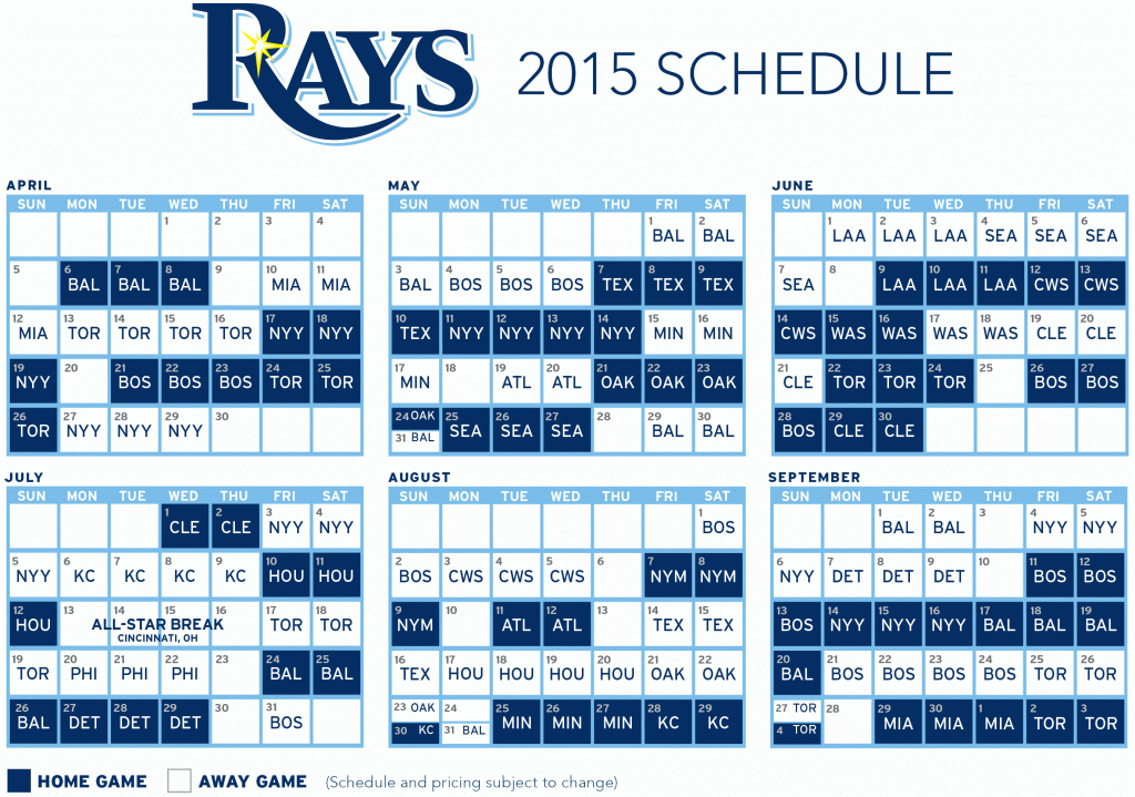 Rays Printable Schedule That Are Handy Alma Website