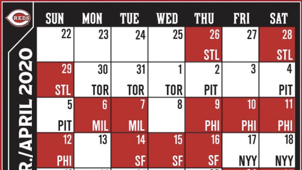 Reds Schedule 2021 Calendar 2021 Calendar