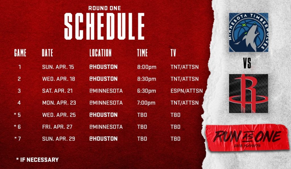 Rockets First Round Schedule Houston Rockets