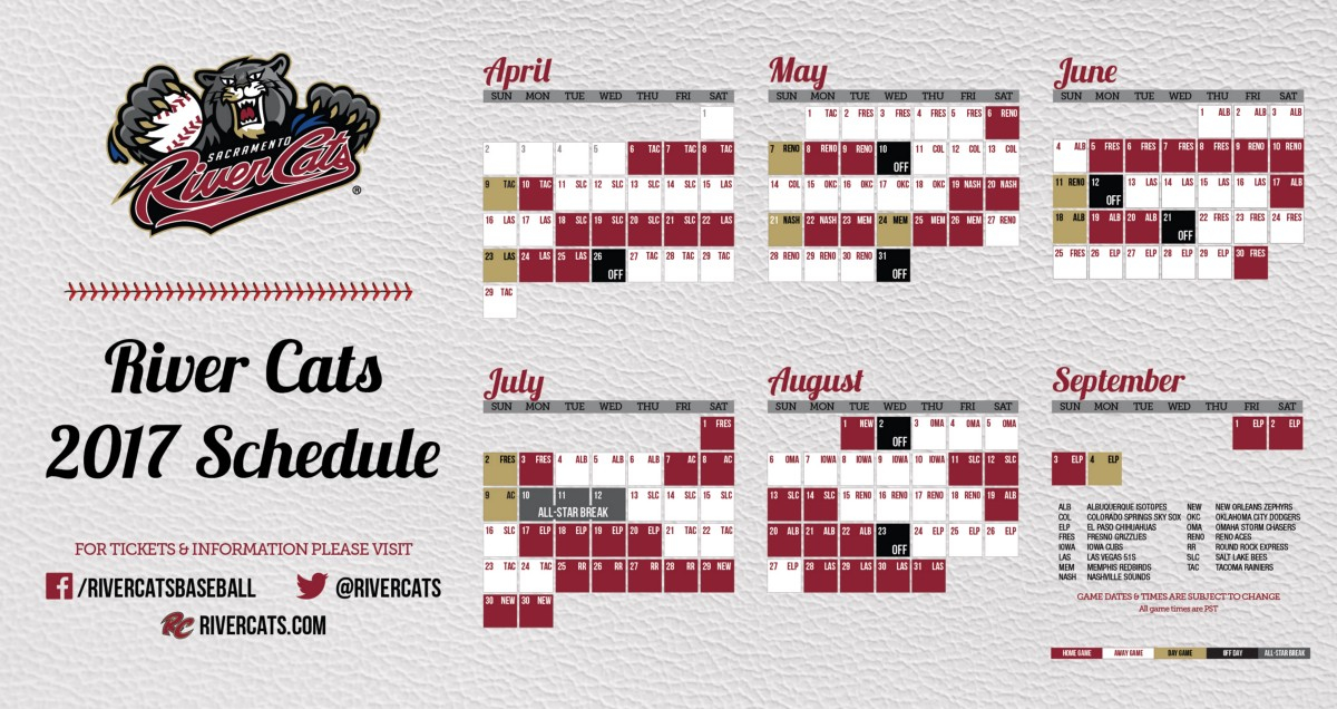 Sacramento River Cats Full 2017 Schedule Now Available 