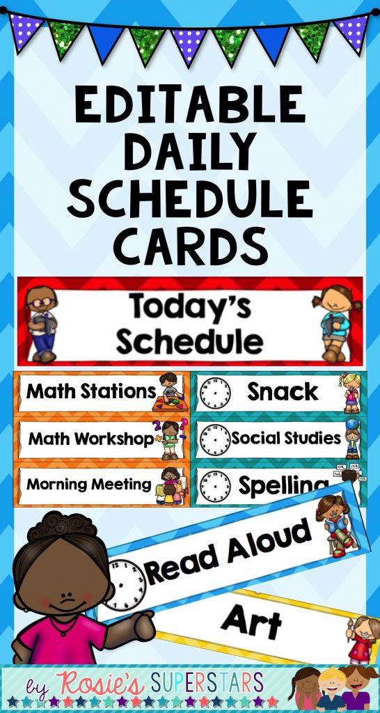 These Ready To Print And Editable Daily Schedule Cards Are