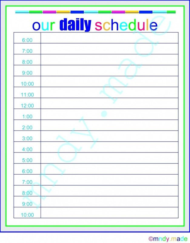 012 Printable Daily Schedule Template Planner Fantastic 