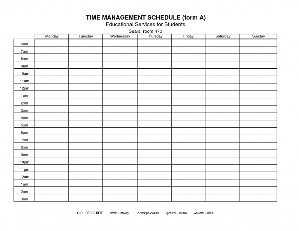 15 Best Images Of Time Management Worksheet Weekly Time