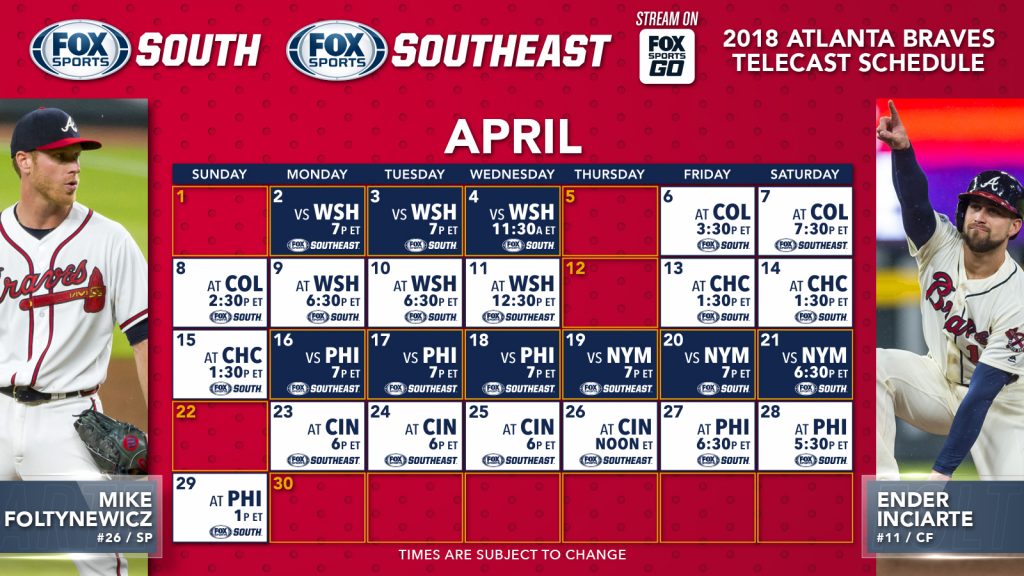 Atlanta Braves Tv Schedule Examples And Forms