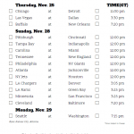 Central Time Week 12 NFL Schedule 2020 Printable