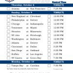 Central Time Week 5 NFL Schedule 2016 Printable