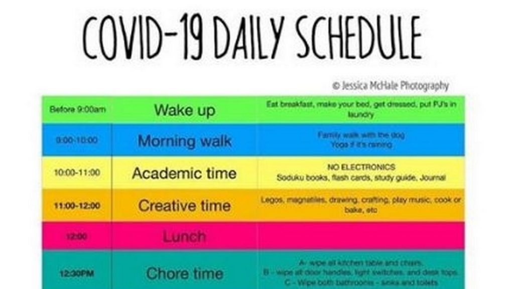 Covid 19 Daily Schedule Printable Download Poster